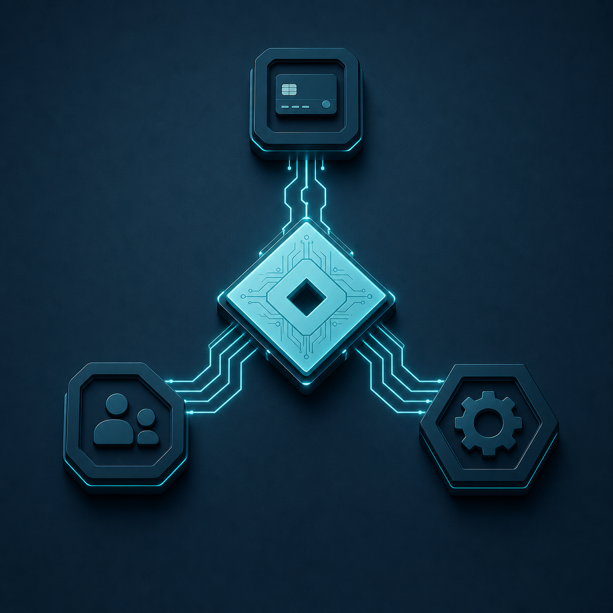 A product core connecting payments, CRM, and AI automation
