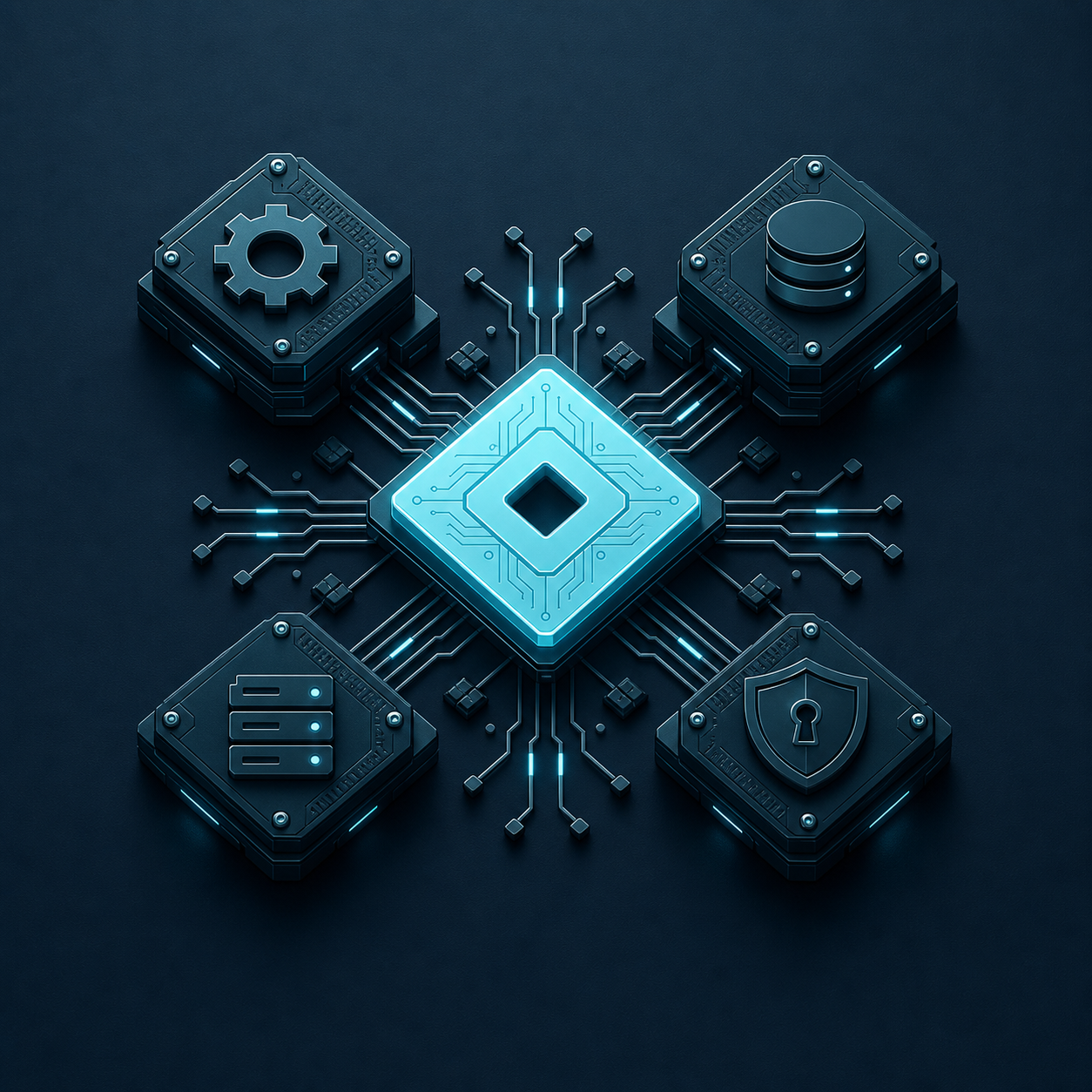 A product core connecting data, security, backend, and architecture